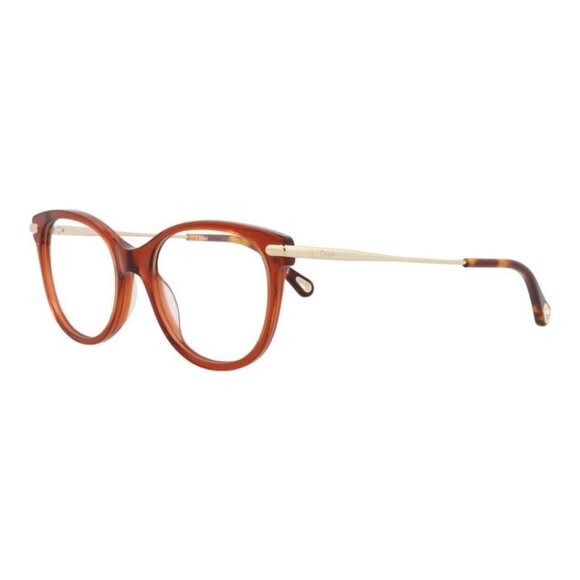 Chloé Womens Cat Eye Brown Gold Transparent Fashion Designer Eyewear - Picture 2 of 4